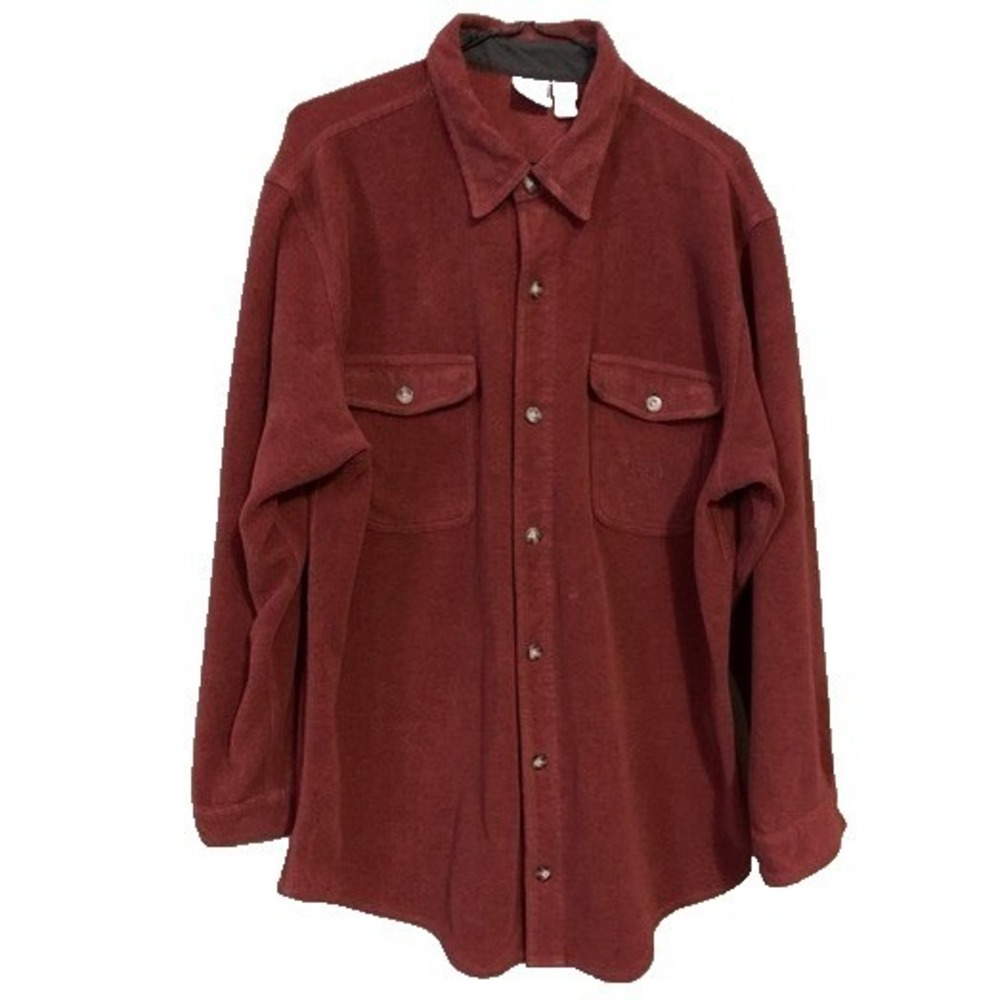 The North Face Shirt Jacket Men's XL Long Sleeve Flannel Button Front Distressed